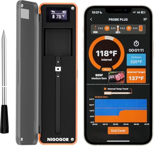 Thin‑Probe Wireless Bluetooth Meat Thermometer