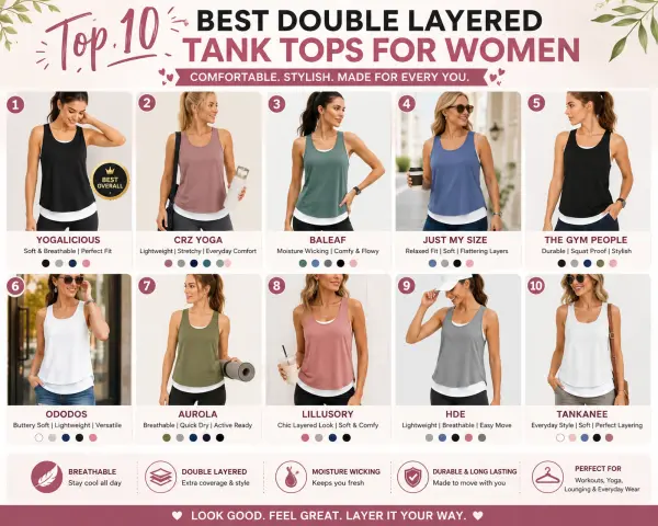 Top 10 Best Double Layered Tank Tops That Are Comfortable and Stylish